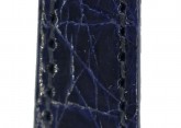 Hirsch 'Genuine Croco' M 13mm Blue Leather Strap 