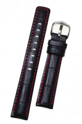 Hirsch 'Grand Duke' High Tech 18mm Black Leather Strap 