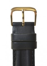 Chrono Style Black Leather Watch Strap 18mm