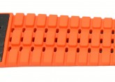 Hirsch 'Ayrton' Performance 24mm Black and Orange Strap