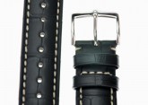 Hirsch 'Viscount' Black Leather Strap, 18mm
