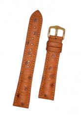 Hirsch 'Massai Ostritch'  M Golden Brown Leather Strap, 16mm