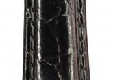 Hirsch 'Crocograin' Black Leather Strap, 8mm