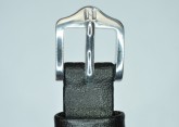 Hirsch 'Diamond calf'' Black Leather Strap, L,16mm