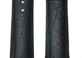 Hirsch 'Highland' Black, Leather Watch Strap 22mm