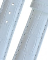 Padded Crocodile White Leather Watch Strap 10mm