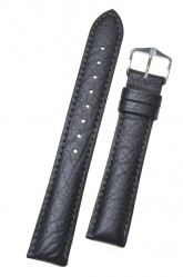 Hirsch 'Camel Grain' Black Leather Strap, 18mm 01009050-1-18