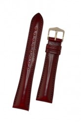 Hirsch 'Siena' L Burgundy,19mm  Tuscan Leather Strap 