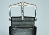 Hirsch 'Diamond calf'' Black Leather Strap,L, 24mm
