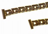 Gold plated fold over clasp watch bracelet -14mm