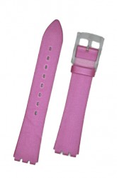 Hirsch Sarah, Watch Strap for Swatch Slim in Pink, 16mm, Plastic Buckle 