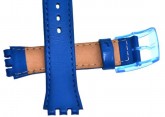 Swatch Skin Blue Leather Watch Strap 'Plain blue'