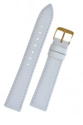 Plain White Leather Watch Strap 16mm