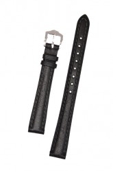 Hirsch 'Camelgrain' XL 18mm Black Leather Strap 