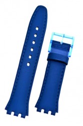 Swatch Skin Blue Leather Watch Strap 'Plain blue'