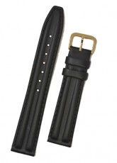 Chrono Style Black Leather Watch Strap 18mm