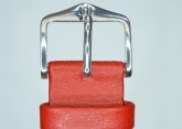 Hirsch 'Diamond calf'' Red Leather Strap,M, 22mm