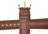Hirsch 'Genuine Alligator' M 18mm  Golden Brown Leather Strap 