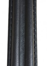Chrono Style Black Leather Watch Strap 18mm