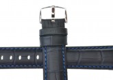 Hirsch 'Grand Duke' High Tech 20mm Navy Blue Leather Strap 