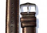 Hirsch 'Merino-Artisan' Dark brown Leather Strap, 18mm