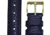 Padded Buffalo Black Long Leather Watch Strap 12mm
