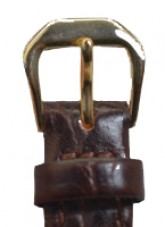 Flat Croc Style Brown Leather Watch Strap 14mm