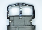Hirsch 'Knight' 28mm Grey Leather Strap 