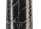 Hirsch 'Crocograin' Long Black Leather Strap, 16mm