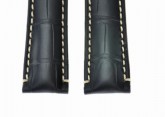 Hirsch 'Viscount' Black Leather Strap, 22mm