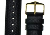 Hirsch 'Rainbow' Black Leather Strap, 12mm