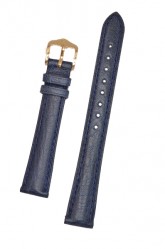 Hirsch 'Camelgrain' 16mm Blue Leather Strap 