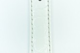 Hirsch 'Crocograin' Medium White Leather Strap, 14mm