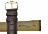 Hirsch 'Genuine Alligator' M 18mm  Brown Leather Strap 