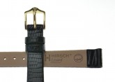 Hirsch 'Lizard' 12mm Black Leather Strap