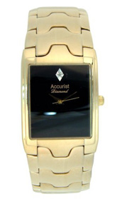 Gents Quartz Diamond gold plated bracelet watch MB585B