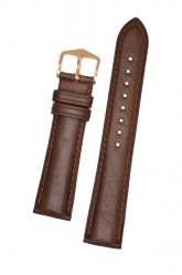 Hirsch 'Camelgrain' L 22mm Brown Leather Strap 