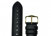 Hirsch 'Rainbow' Black Leather Strap, 12mm