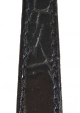 Flat Croc Style Black Leather Watch Strap 16mm