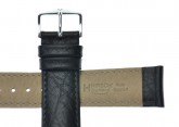 Hirsch 'Highland' Black, Leather Watch Strap 22mm