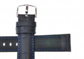 Hirsch 'Grand Duke' High Tech 20mm Navy Blue Leather Strap 