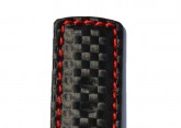 Hirsch 'Carbon' High Tech 20mm Black & red Leather Strap 