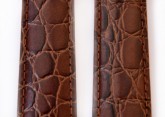 Hirsch 'Crocograin' Brown Leather Strap, 18mm