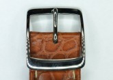 Hirsch Louisiana, Watch Strap for Swatch Chronos in Golden Brown, 19mm, Steel Buckle 