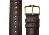 Hirsch 'Genuine Alligator' M 18mm  Brown Leather Strap 