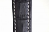 Hirsch 'Knight' 20mm Black Leather Strap 