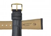 Hirsch 'London' M Black Leather Strap, 17mm