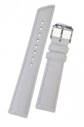 Hirsch 'Princess' White Leather Strap, 16mm