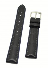 Hirsch 'Andy' Performance 20mm Black and Blue Strap