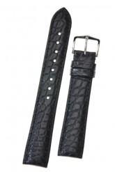 Hirsch 'Regent' Black Leather Strap, 18mm